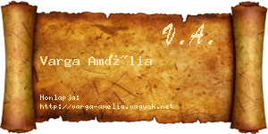 Varga Amélia névjegykártya